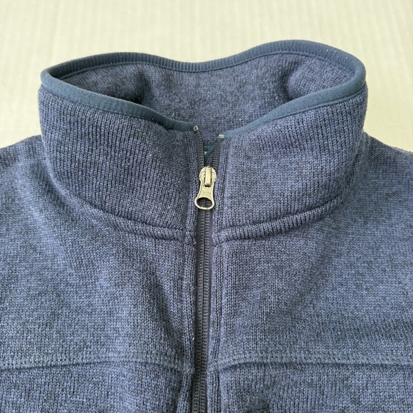 Men’s L.L. Bean Heathered Blue Sweater Fleece Vest | Size Medium - Picture 3 of 6